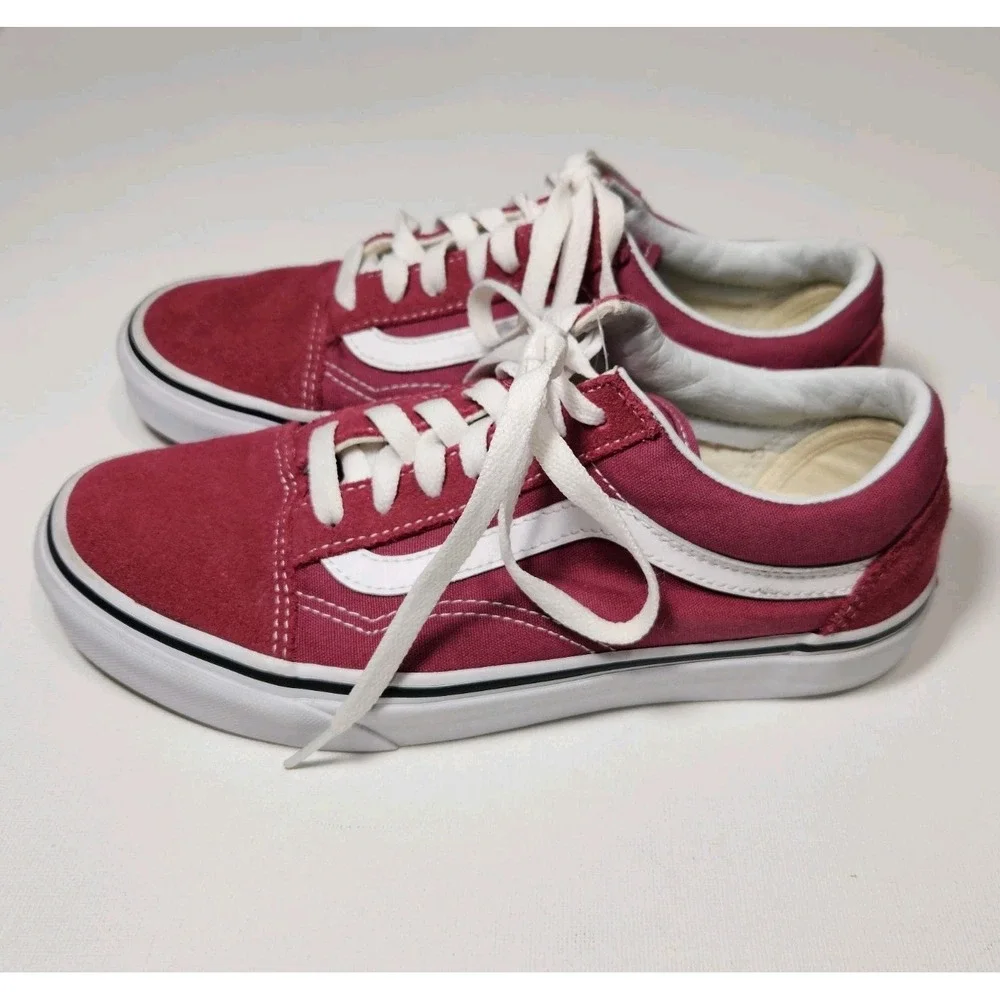 Vans Off The Wall Old Skool Core Skate Shoes Red Suede Unisex Womens 7.5 Mens 6M